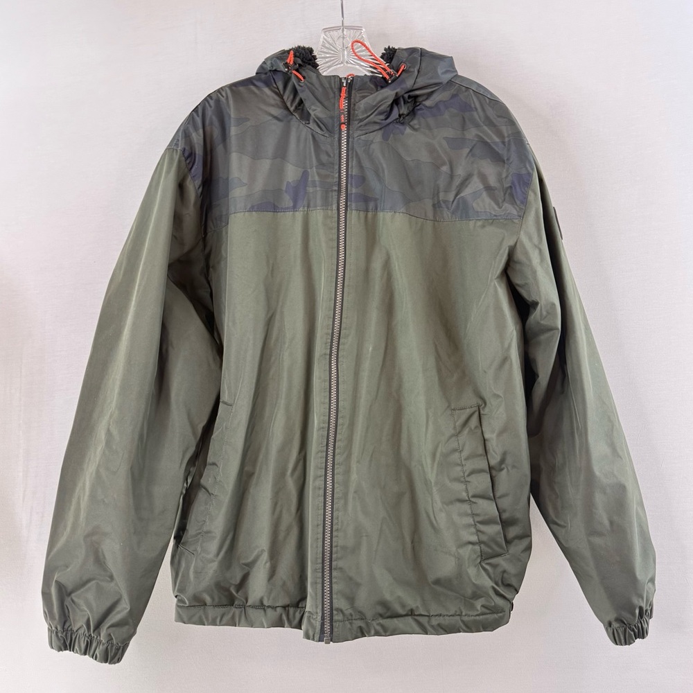 Hawke & Co Green Camo Performance Fleece Lined Hooded Jacket XL